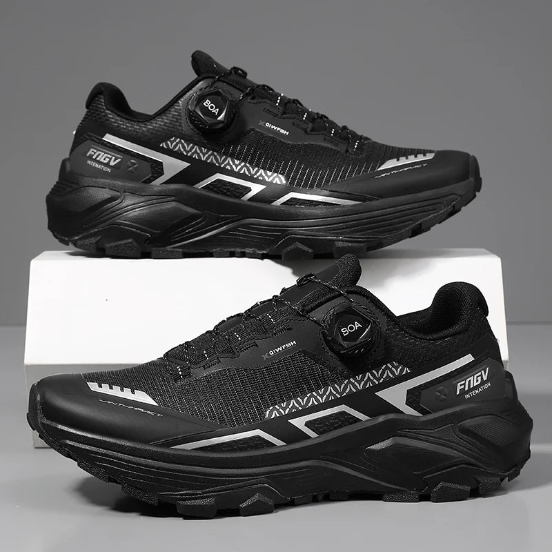 Zapatillas de running para hombre de primavera y verano, calzado de senderismo para exteriores, zapatillas de trail resistentes al desgaste con cierre BOA, transpirables, de estilo deportivo y casual
