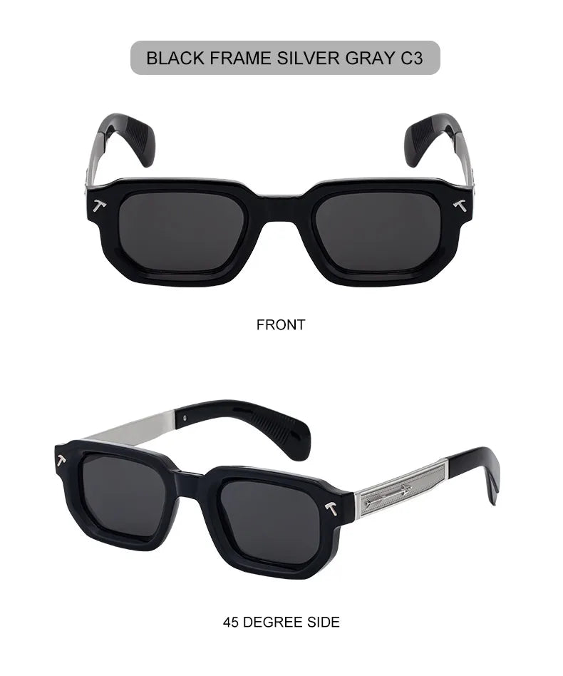 Ochelari de soare polarizați, pătrați, în stil punk, pentru bărbați, de marcă de lux, clasici, dreptunghiulari, cu protecție UV400, pentru șofat, la modă, pentru activități în aer liber