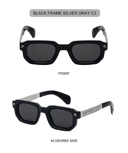 Ochelari de soare polarizați, pătrați, în stil punk, pentru bărbați, de marcă de lux, clasici, dreptunghiulari, cu protecție UV400, pentru șofat, la modă, pentru activități în aer liber