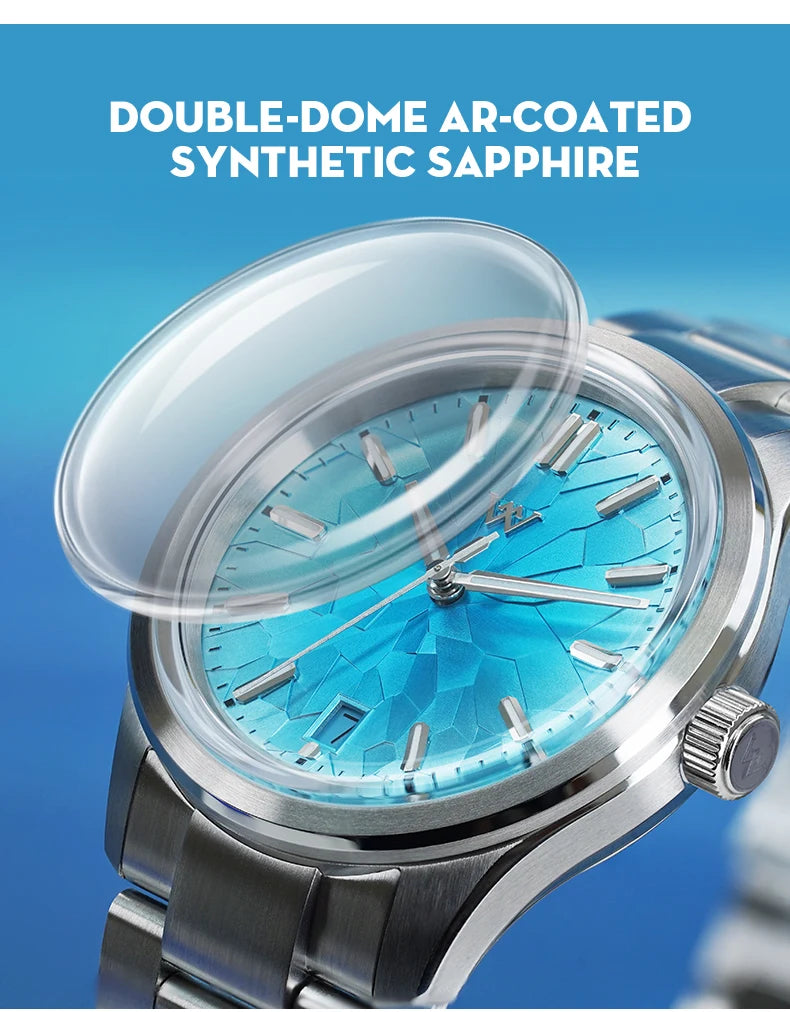 WM Watch Automatic Mechanical Men Watches NH35 Sapphire Glacier Collection 100M Water Resistant Man Welly Merck Watch WM226