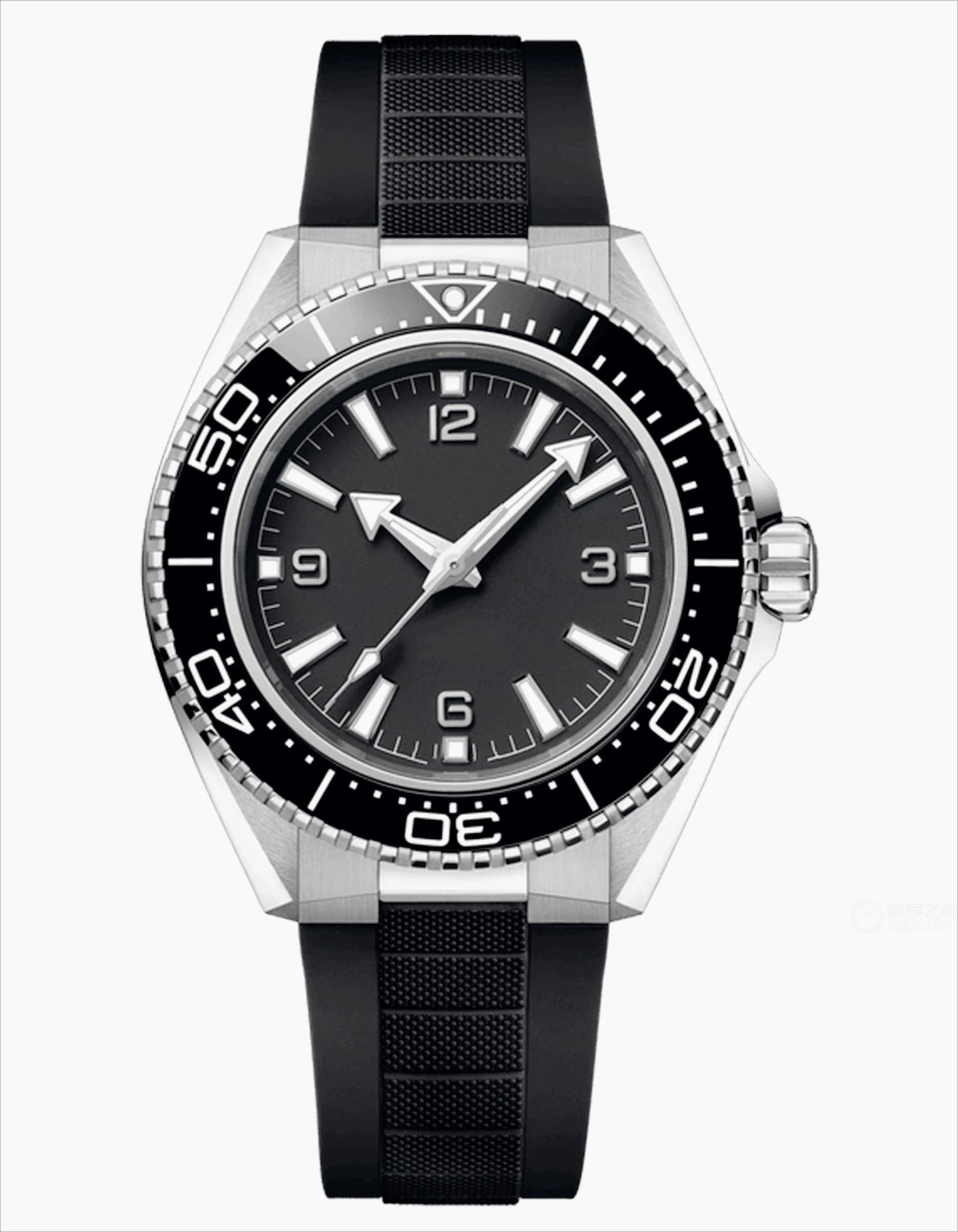 Customized Luxury Mens Sports Black Blue Ceramic Bezel Automatic Mechanical Watch Stainless Steel Orange Rubber Watches 42mm