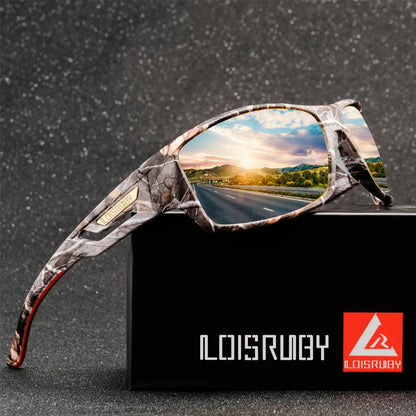 Ochelari de soare LOISRUBY cu lentile polarizate, camuflați, pentru ciclism, șofat, activități în aer liber, protecție Tacakle, sport, pescuit și alergare