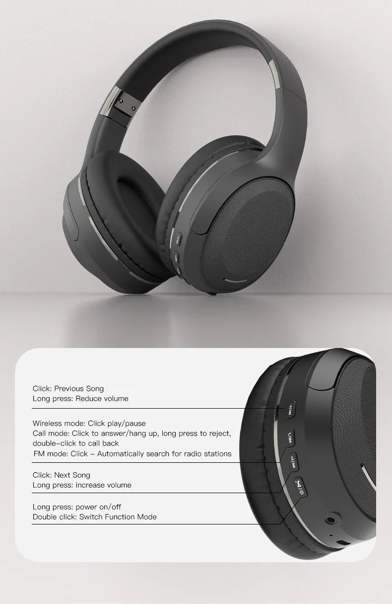 Wireless TV Headphones Bluetooth 5.0 USB Adaptor Stereo Headset Foldable Helmet Earbuds with Mic for Samsung TV PC Music