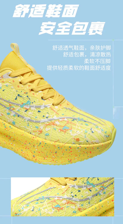 Men's Running Shoes Carbon Plate Marathon Cushion Men's Sports Breathable Lightweight Women's Comfortable Athletic Non-slip Sneakers
