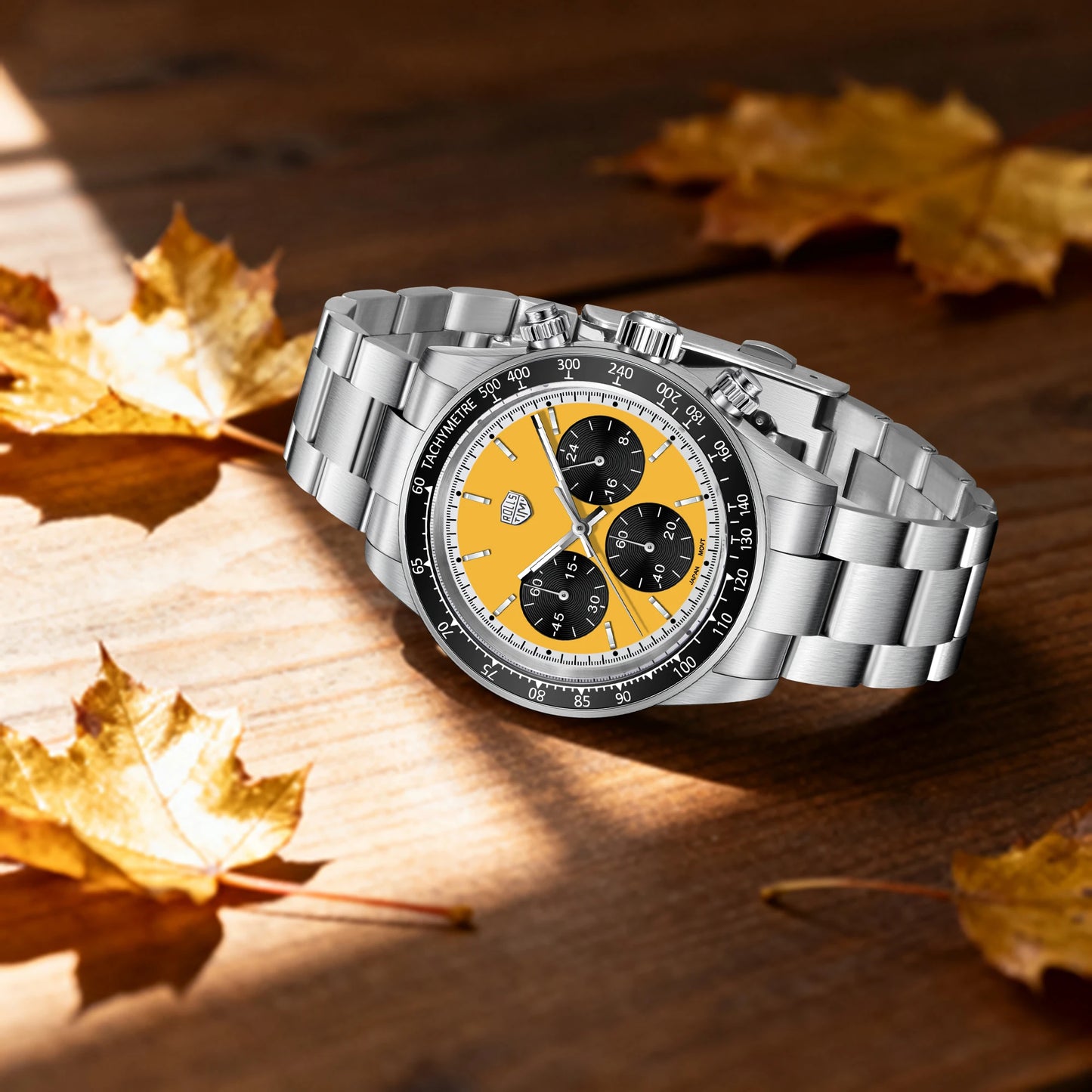 ROSSITIMI Urban Premium Men Quartz Watch Light Luxury Sports Stainless Steel VK63 Tachymeter Luminous 100m Diving Luminous Watch