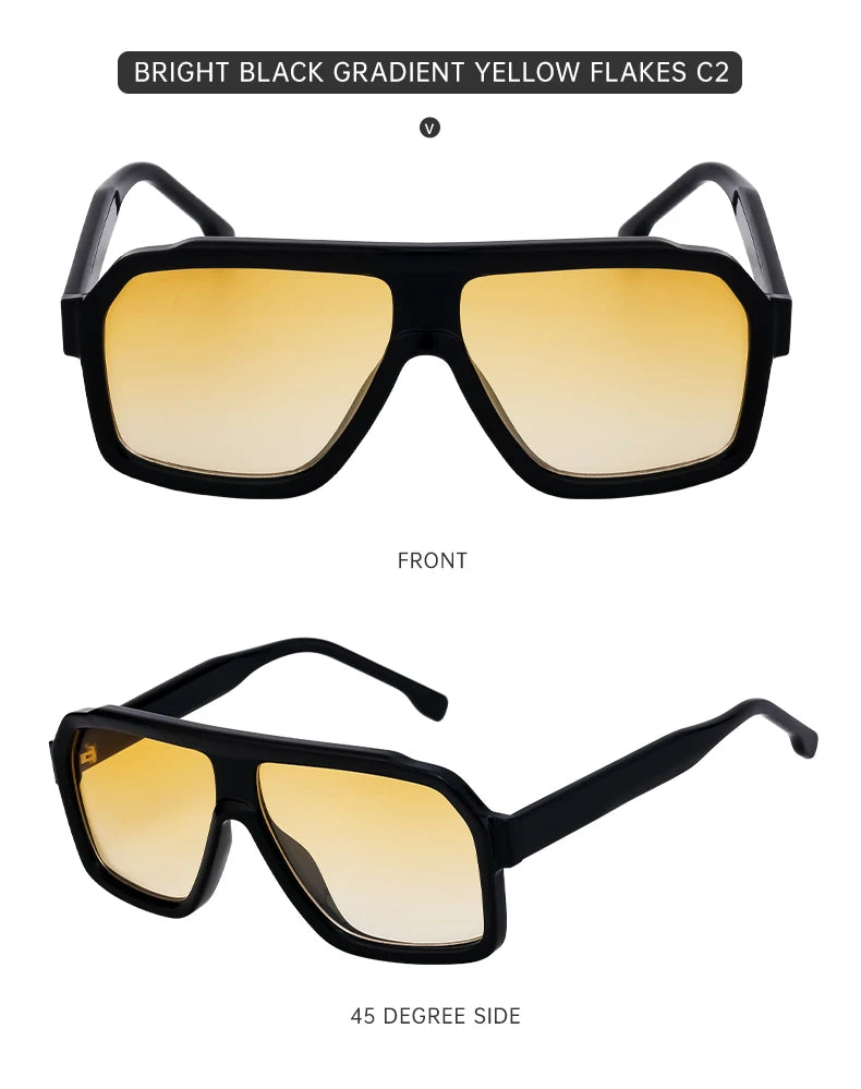 Ochelari de soare clasici, supradimensionați, pătrați, pentru bărbați, de lux, la modă, cu ramă metalică mare, ochelari de protecție, ochelari de soare eleganți pentru doamne
