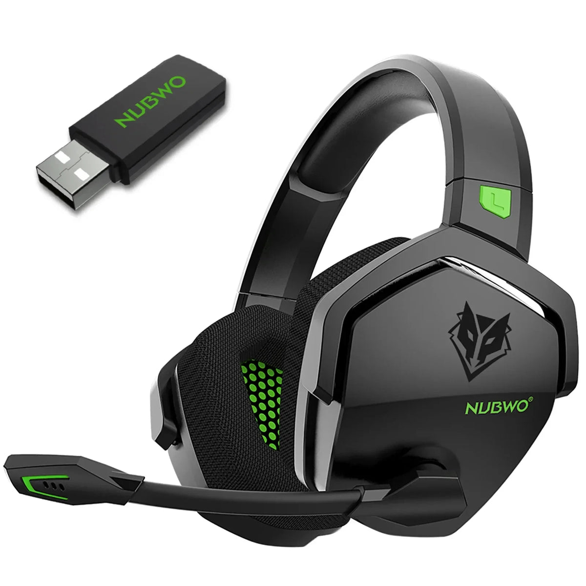 Casque de jeu sans fil NUBWO G06 avec microphone pour PS5, PS4, PC, mobile, commutateur, casque de jeu double Bluetooth 5.3 2,4 GHz