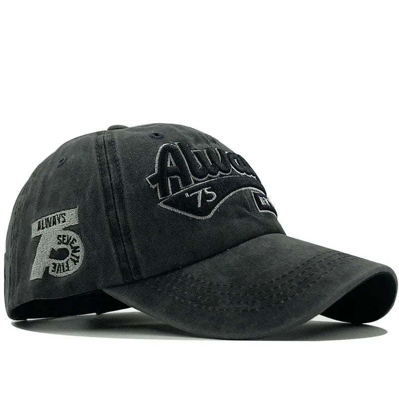 100% Cotton Washed 3D Embroidered Letter Baseball Cap, Casual Streetwear Hat