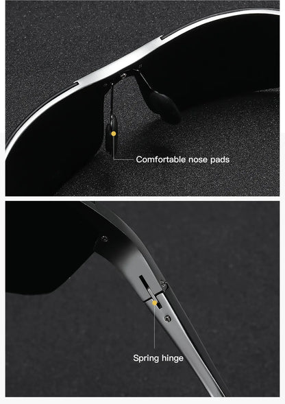Ochelari de soare polarizați pentru bărbați marca CLLOIO, ramă din aluminiu, UV400, anti-orbire, ochelari de soare pentru bărbați, ochelari de condus, fără ramă, Oculos De Sol