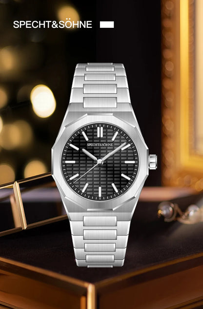 Novo relógio de pulso masculino Specht & Söhne 2026, raro e elegante, ultrafino, 38MM, em aço, cristal de safira, quartzo VH31