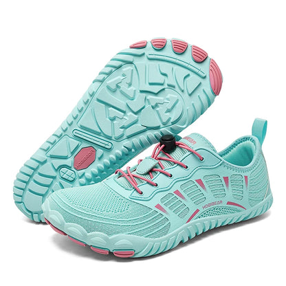 HOBIBEAR Wide Toe Barefoot Sneakers, Unisex Non-Slip Outdoor Athletic Shoes with Elastic Band, Beach Sneakers