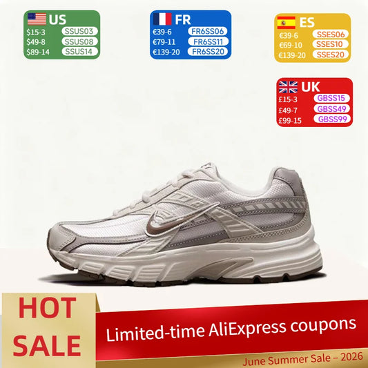 Nike Initiator Women's Fashionable Premium Comfort Slip-Resistant Durable Breathable Low-Top Running Shoes Gray/White IB4339-001