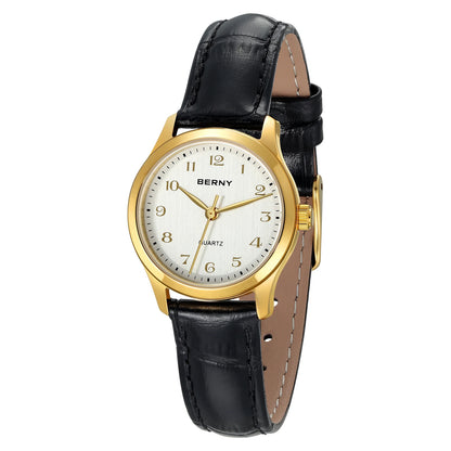 BERNY Gold Watch for Women Luxury Ladies Fashion Quartz Wristwatch Elegant Gradient Dial Multiple Scenarios Matching Lady Watch