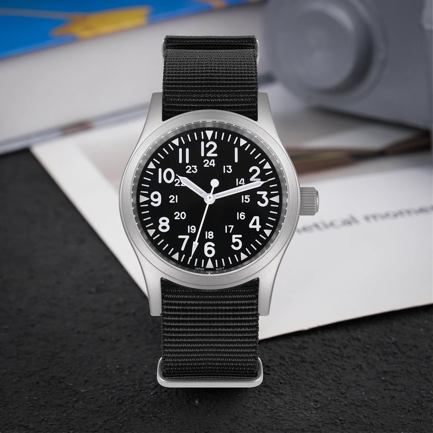 Militado ML05 Military Watch VH31 Sweep Movement Domed Sapphire Crystal Wristwatch High Clear AR Coating 38mm Vintage Watches