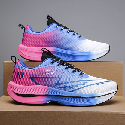 Brand Men's Carbon Plate Running Shoes, Soft Cushion, Shock Absorbing Sports Shoes, Unisex Sneakers, Light Anti-Slip Training Shoes