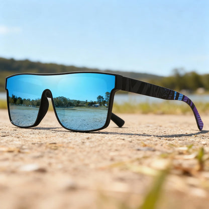 Ochelari de soare sport clasici, pătrați și la modă – brațe cu model, unisex, pentru ciclism, drumeții, călătorii – cadoul perfect