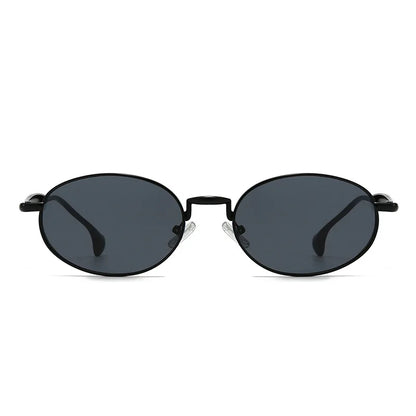 Ochelari de soare cu lentile ovale metalice, protecție UV, ramă mică în stil retro, ochelari de soare clasici de marcă, creație de designer, pentru femei și bărbați