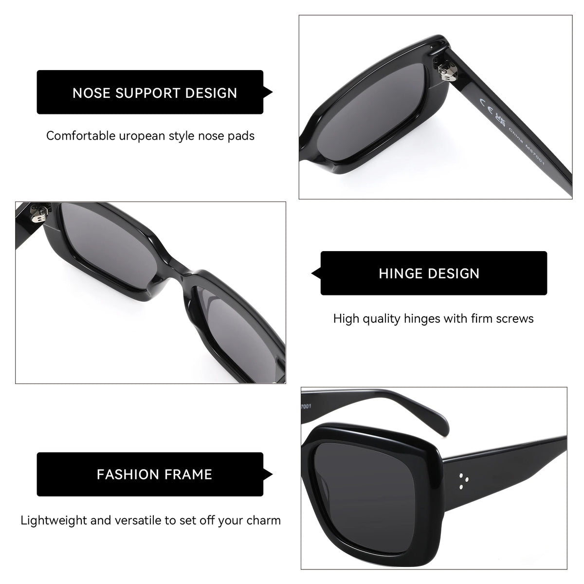ZENOTTIC Handmade Acetate Sunglasses  luxury 2025 New Uv400 Fashion Square Ladies Polarized Sunglasses ZS6244