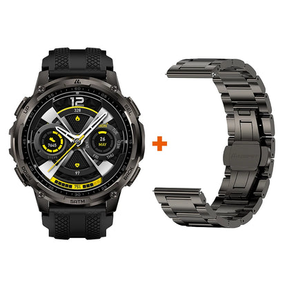 KOSPET TANK T4C Smartwatch Men's Outdoor GPS Watch with Bright LED Flashlight 5ATM Water-Resistant for Swimming Military Tough