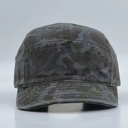 American Retro Camouflage 5-Panel Baseball Cap Female Functional Wind Korean Wide-brimmed Sports Fashion Hip-hop Couple Cap