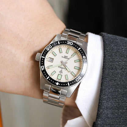 CADISEN New 38mm Diver Mens Watch Japan 8215 Automatic Mechanical Sapphire Glass Date Luminous 100M Waterproof Wrist watch Men
