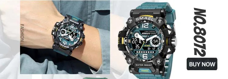 Military Watches Men Sport  Watch Waterproof Alarm Clock Dual Time Wristwatches Digital 8049B Army Watches Military