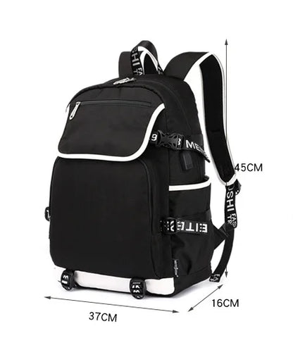 Fortnites Large Capacity Backpack Casual Shoulder Bag with USB Port Unisex Anime Students Schoolbag New Stylish Stationery Gift