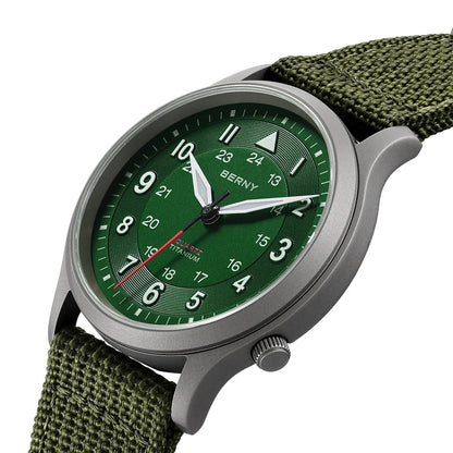BERNY Titanium Watches for Men Super Luminous Sapphire Field Men's Watch Outdoor Quartz Wristwatch Lightweight 5ATM