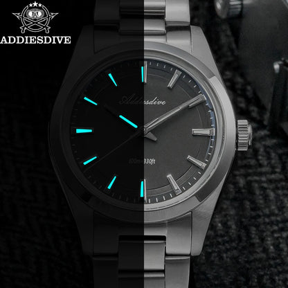 ADDIESDIVE Luxury Men's Steel Watch Bubble Mirror Glass Quartz Watch BGW9 Blue Luminous 100ATM Analog Watch Reloj Hombre AD2066