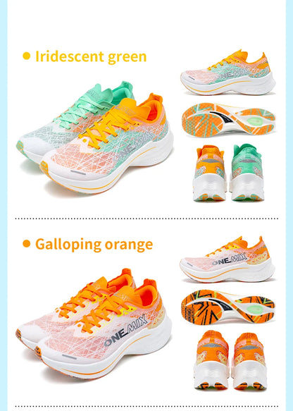 ONEMIX Carbon Fiber Plate Running Shoes Traction Shock Absorption Professional Marathon PB Racing Sports Trainers
