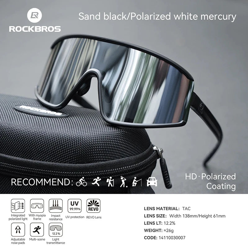 Ochelari de ciclism ROCKBROS: ochelari de soare polarizați, fotocromatici, anti-ceață, ochelari de protecție rezistenți la vânt, ochelari sportivi pentru MTB și biciclete de șosea