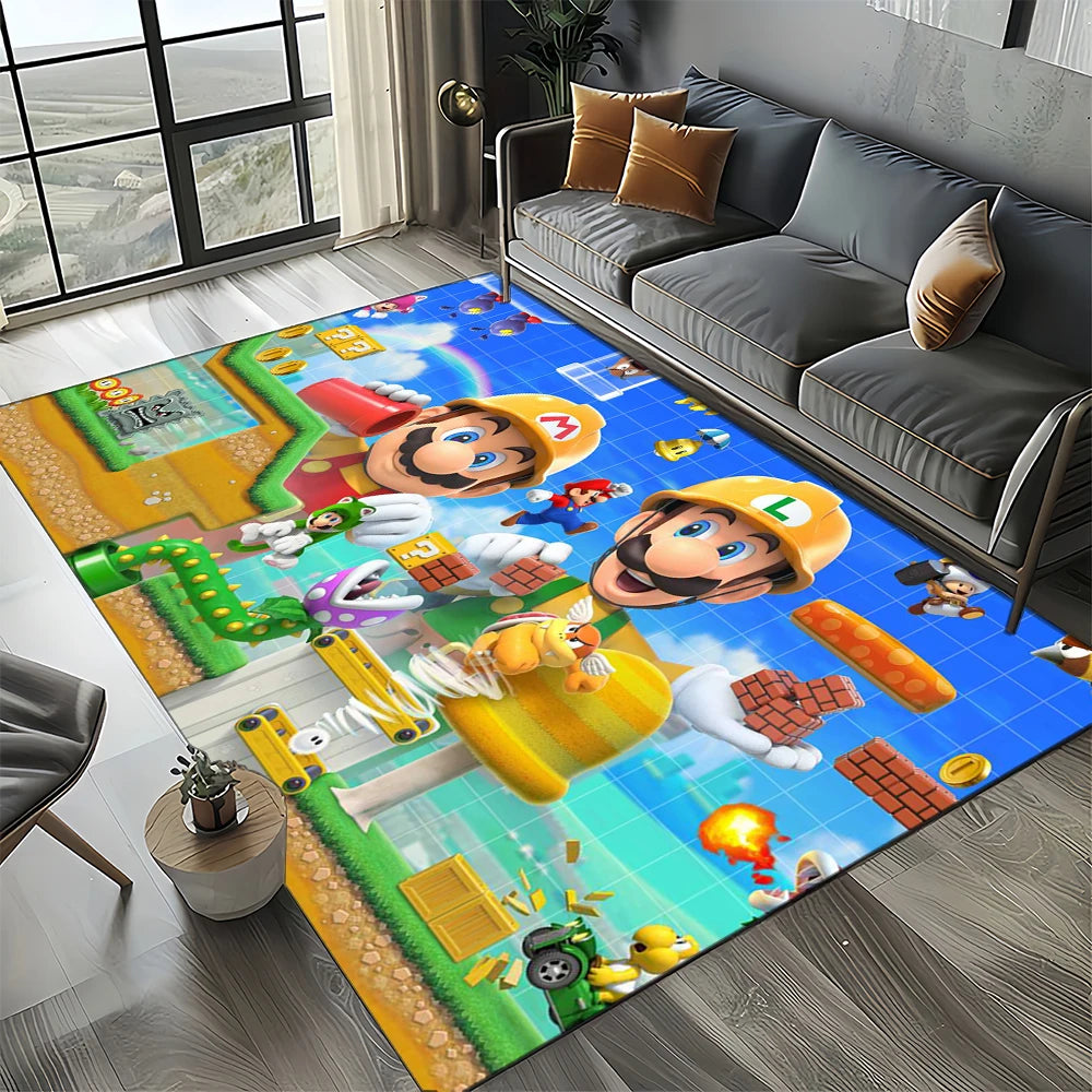Covor cu motiv retro Mario, covor pentru sufragerie, dormitor, canapea, preș de intrare, decor, covoraș de joacă pentru copii