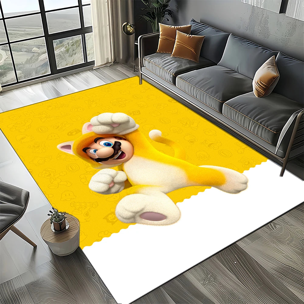 Covor cu motiv retro Mario, covor pentru sufragerie, dormitor, canapea, preș de intrare, decor, covoraș de joacă pentru copii