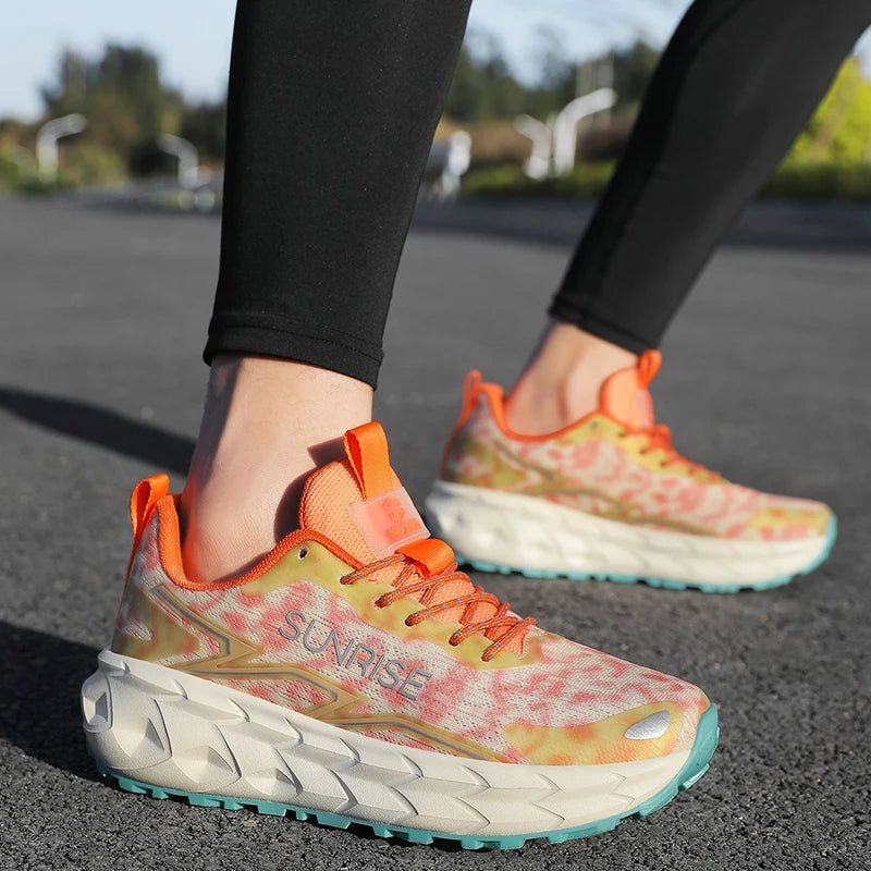 Unisex Running Shoes, Mesh Breathable Anti-Slip Lightweight Casual Sports Sneakers, Grip Comfortable Outdoor Trainer Footwear