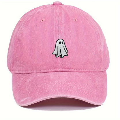 Halloween Embroidered Baseball Hat with Cute Ghost Pattern Simple Style Suitable for Men and Women