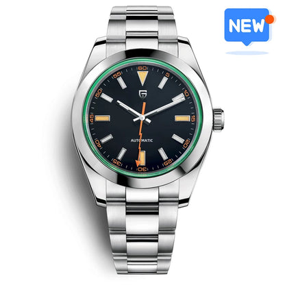 PAGANI DESIGN 2026 New Green Glass Men's Mechanical Watches Automatic Watch Men AR Sapphire crystal Stainless steel Wristwatch
