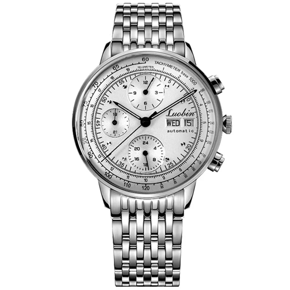 Luxuriöse Automatikuhr für Herren, mechanisch, selbstaufziehend, Business-Armbanduhr aus Edelstahl mit Leuchtanzeige, Relojes Para Hombre 2020