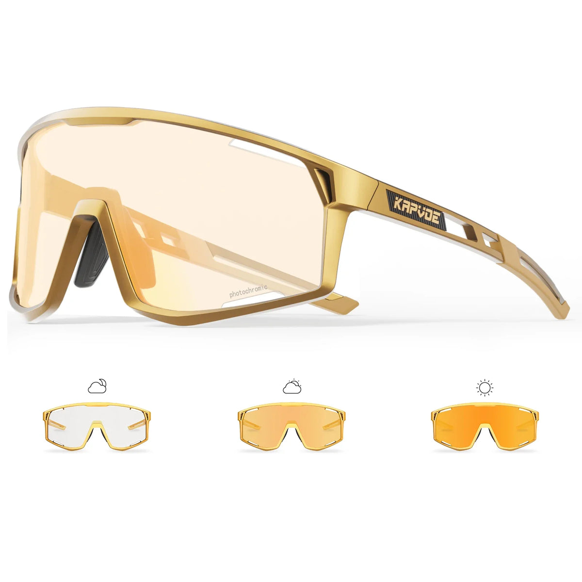 KAPVOE Ochelari UV400 pentru bărbați și femei, pentru ciclism de șosea, sporturi montane, activități în aer liber, ochelari de soare fotocromatici pentru ciclism, ochelari de bicicletă