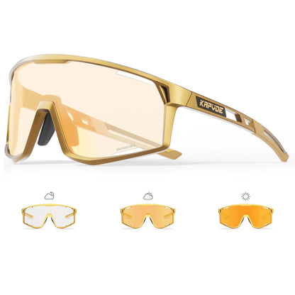 KAPVOE Ochelari UV400 pentru bărbați și femei, pentru ciclism de șosea, sporturi montane, activități în aer liber, ochelari de soare fotocromatici pentru ciclism, ochelari de bicicletă