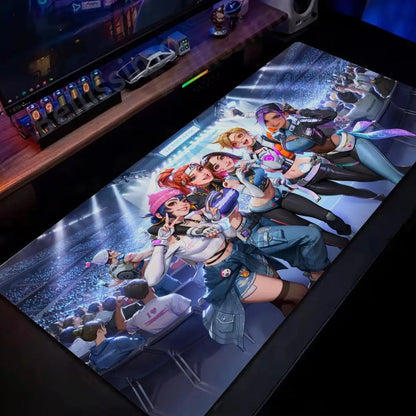 Голяма подложка за мишка за PC геймъри Overwatch, сладка розова разширена подложка за клавиатура, аксесоари за лаптоп гейминг, постелка за бюро Kawaii HD килим