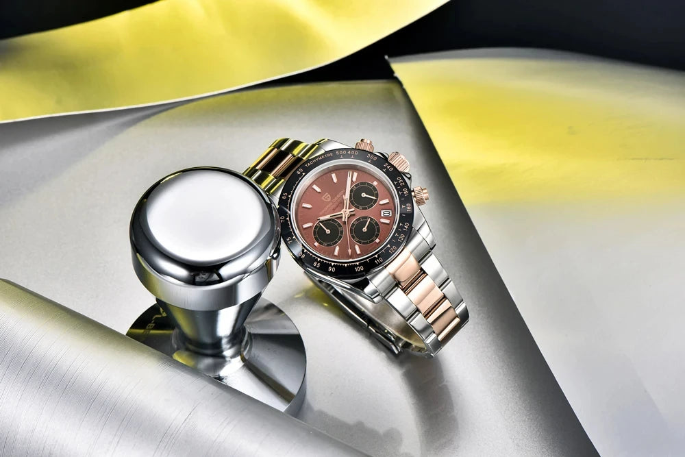 montre chronographe pour homme PAGANI DESIGN– Montre-bracelet à quartz de luxe, lumineuse et étanche.