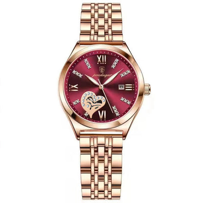 POEDAGAR Top Luxury Woman Watches Waterproof Luminous Date Stainless Steel Women's Quartz Wristwatch Elegant Dress Ladies Watch