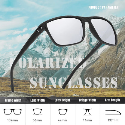 Ochelari de soare polarizați KINGSEVEN pentru bărbați, cu protecție UV400, ochelari dreptunghiulari, ochelari pentru pescuit, conducere și vacanță