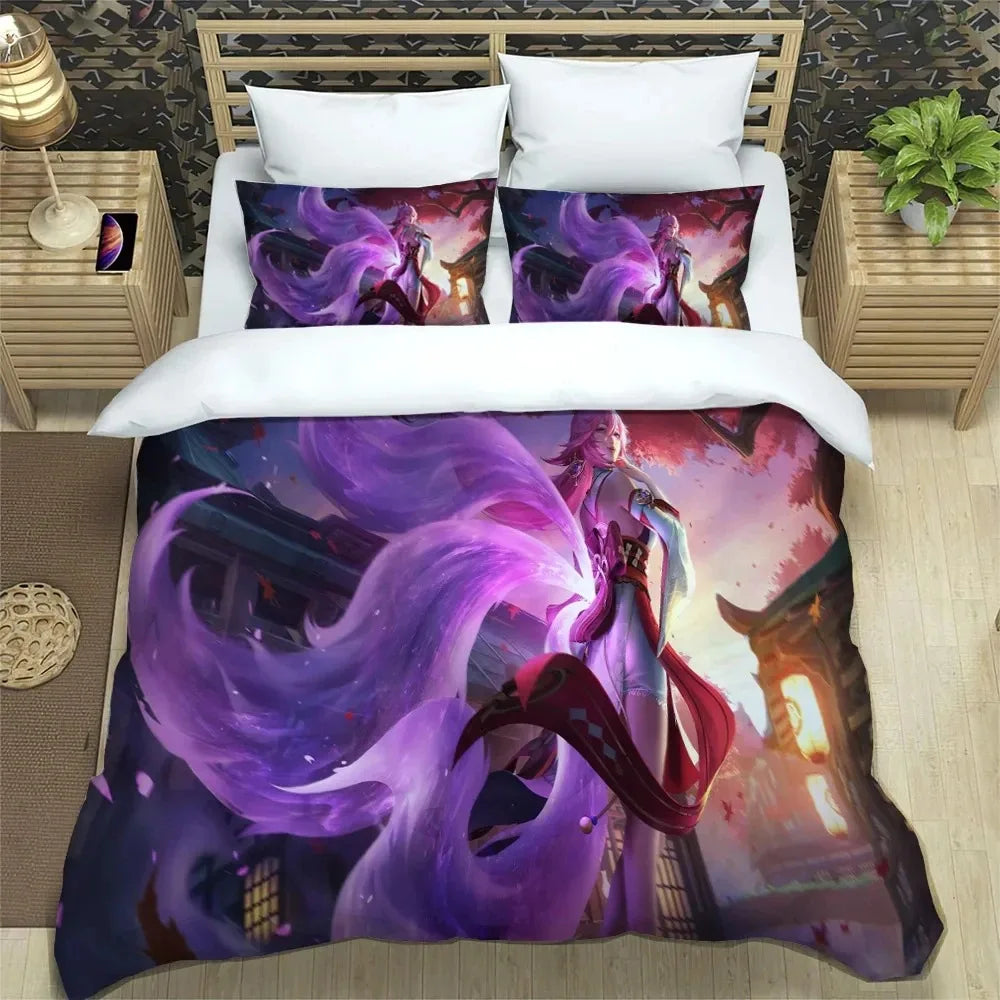 Anime Genshin Impact Bedding Set Boys Girls Twin Queen Size Duvet Cover Pillowcase Bed Kids Adult Fashion Home Textileextile