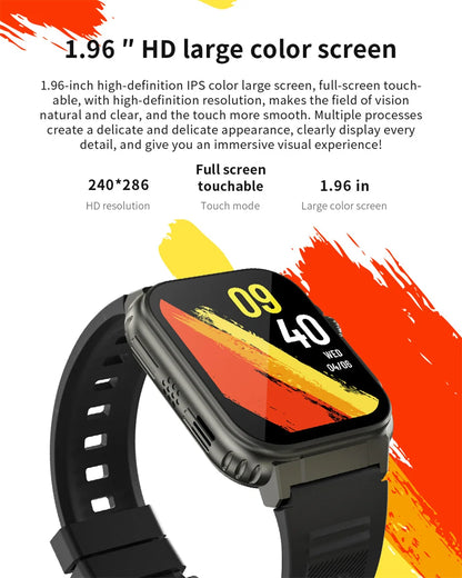 LIGE 600mAh New Ultra Smart Watch Men Bluetooth Call TWS Local Music Sport Clock 1.96'' IP68 Waterproof Relógio Smartwatch Women