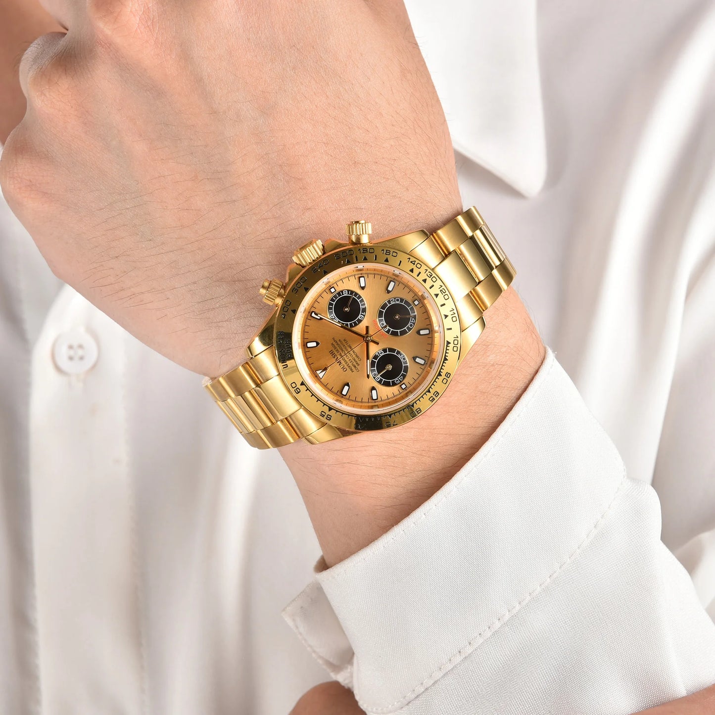 Luxury VK63 Watches gold 39mm quartz Chronograph Business Watch Men's VK63 Sport Sapphire Glass Gem dial Ceramic bezel inser