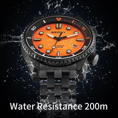 BERNY 20ATM Automatic Men's Watch Diver Sports Diving Watches Luxury Sapphire 316L Stainless Steel Mechanical Waterproof Watches