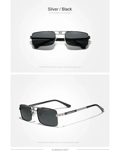 Ochelari de soare cu ramă dreptunghiulară pentru bărbați marca KINGSEVEN, cu lentile polarizate, ochelari de modă pentru șofat, protecție UV400
