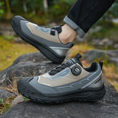 Men's Lightweight Casual Outdoor Running Shoes in Black, Grey, Khaki, Sizes 39-48, PU Material with Canvas