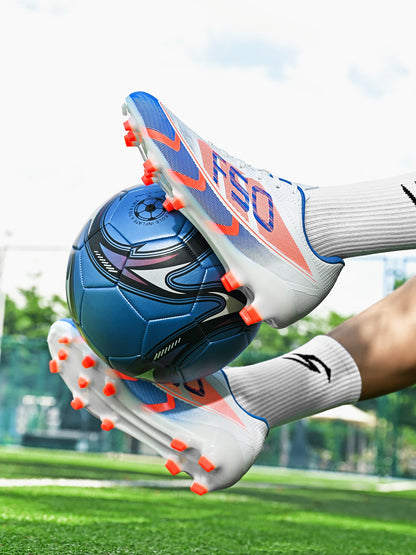 Professional Grass AG /FG Soccer Shoes PU Fabric Integrated Upper TPU Tough Sole Wear Resistant Anti-slip Youth Footwear